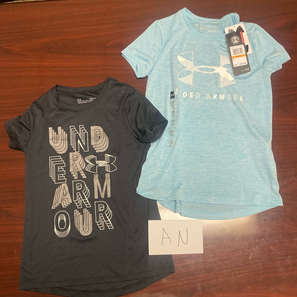 2 Under Armour t-shirts.   Size S. 1 new with tag
